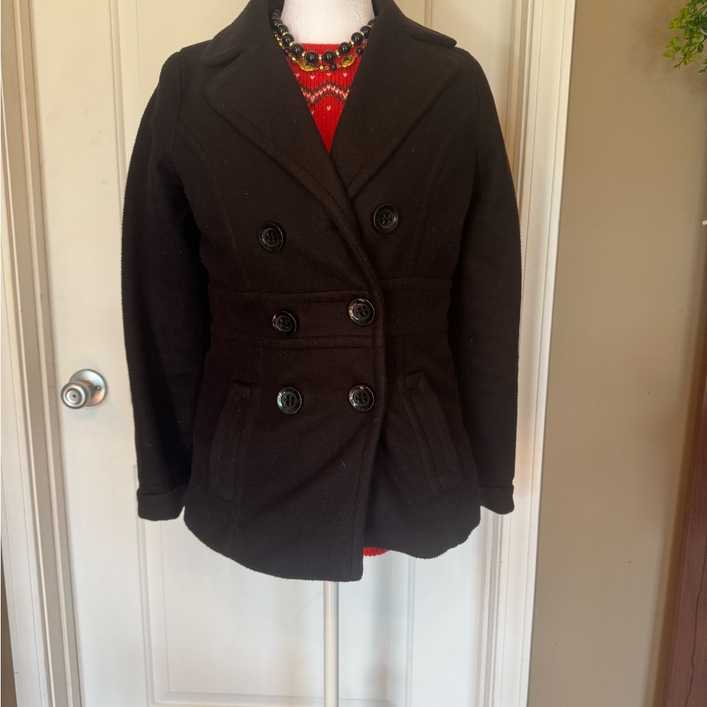 BE COOL Women's Double-Breasted black Pea Coat